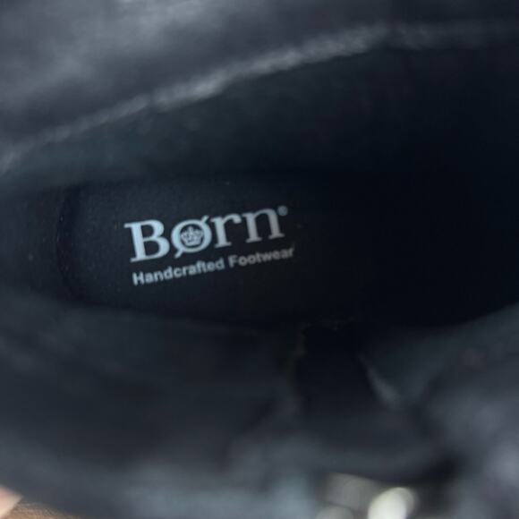 BORN MOROCCO LEATHER ANKLE BOOTIES IN BLACK DISTRESSED NWOB WOMEN'S SIZE 5.5 - Picture 9 of 14
